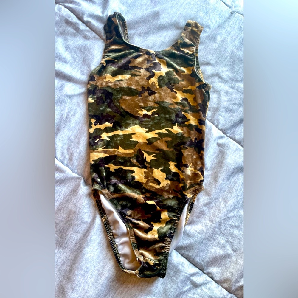 Camouflage Velvet Gymnastics Leotard